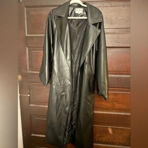 Naked Black Faux Leather Trench Coat